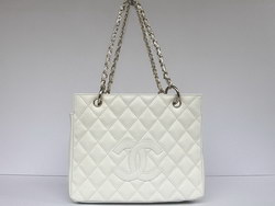 AAA Chanel Classic Quilted Tote Bags Caviar Leather 35625 White Fake